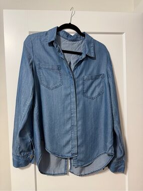 denim button-up shirt PTP 20”